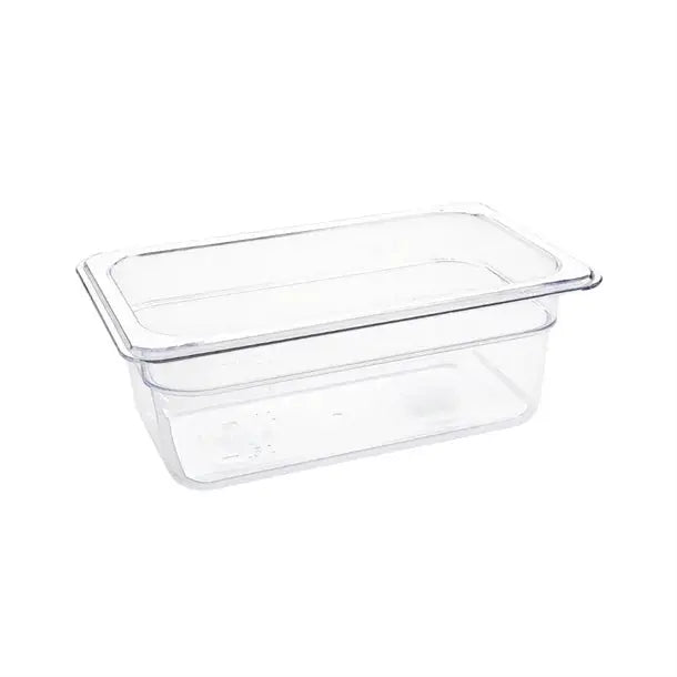 Standard Gastronorm Clear Polycarbonate - GN 1/4 100mm  Food Pans