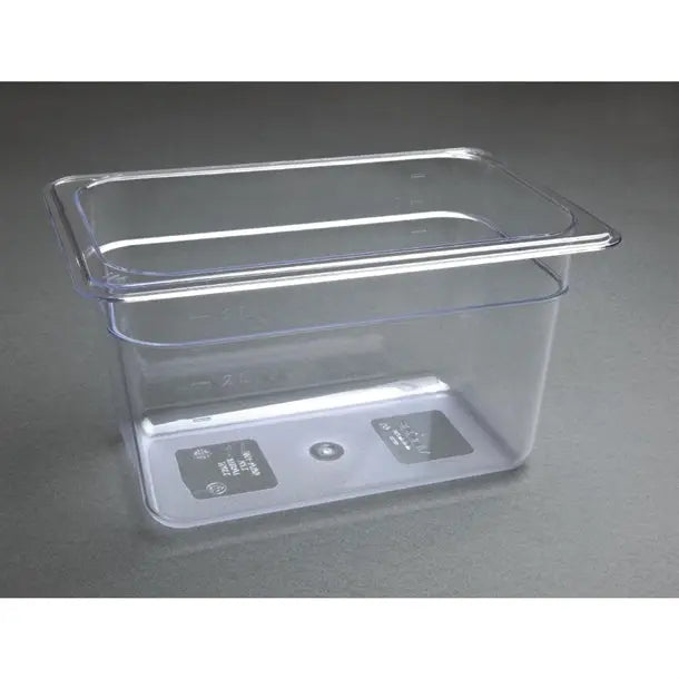 Standard Gastronorm Clear Polycarbonate - GN 1/4 150mm  Food Pans