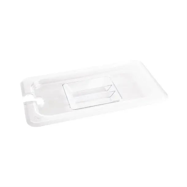 Standard Gastronorm Clear Polycarbonate - GN 1/4 Lid Notched  Food Pans