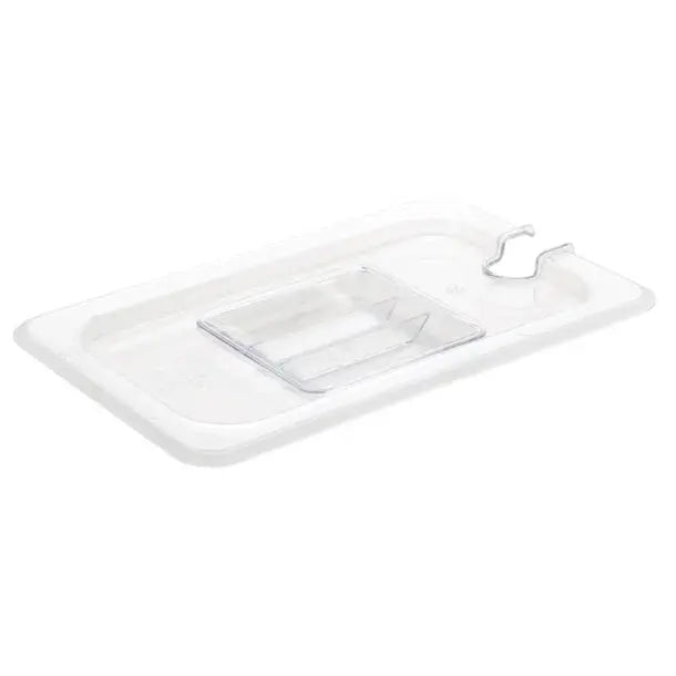 Standard Gastronorm Clear Polycarbonate - GN 1/4 Lid Notched  Food Pans