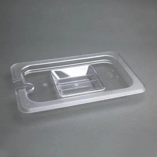 Standard Gastronorm Clear Polycarbonate - GN 1/4 Lid Notched  Food Pans