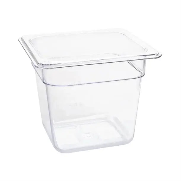 Standard Gastronorm Clear Polycarbonate - GN 1/6 150mm  Food Pans