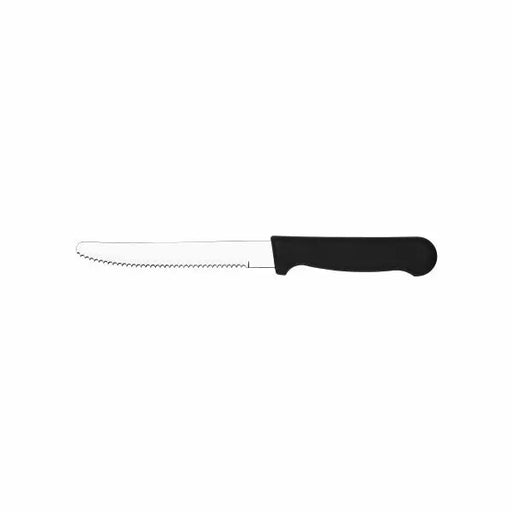Tablekraft 12 Pack Black Handle Rounded Tip Steak Knife  Steak Knives
