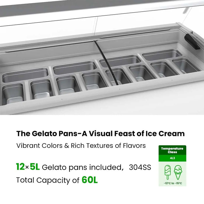 Thermaster Gelato Display Showcase 12 Pan 535L - SD-575P - view 7