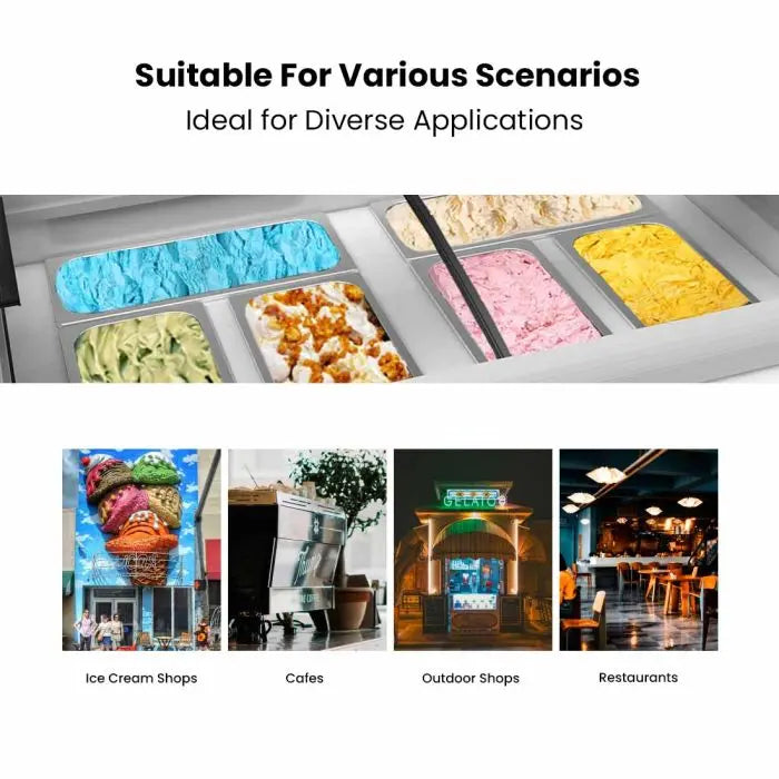 Thermaster Gelato Display Showcase 12 Pan 535L – SD-575P