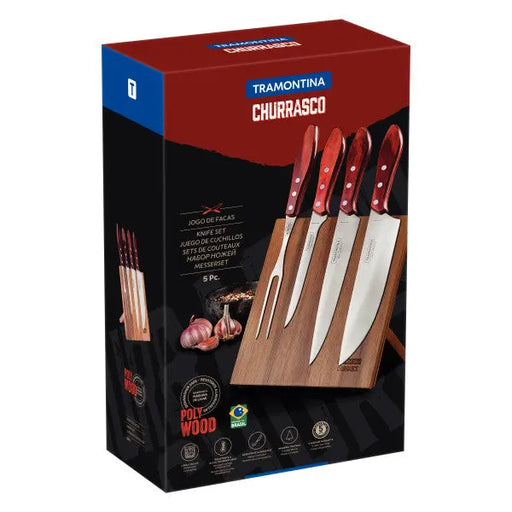 Tramontina Churrasco Barbecue Knife Block 5 Piece - Red  Kitchen Knives