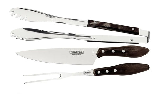 Tramontina Churrasco Barbecue Set Polywood 3 Piece Set  BBQ Tools