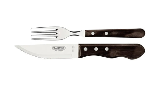 Tramontina Churrasco Jumbo Steak Cutlery 12 Piece Set - Brown  Steak Knives