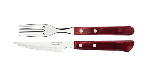 Tramontina Churrasco Spanish Steak Cutlery 12 Piece Set - Red  Steak Knives