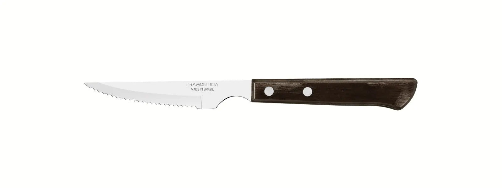 Tramontina Churrasco Steak Knife Serrated Narrow Blade Polywood Brown 4", 10cm  Steak Knives