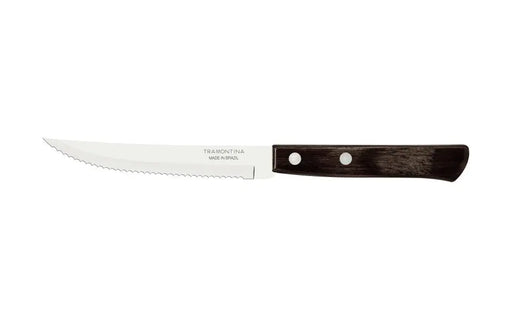 Tramontina Churrasco Steak Knife Serrated Narrow Blade Polywood Brown 5", 12cm  Steak Knives