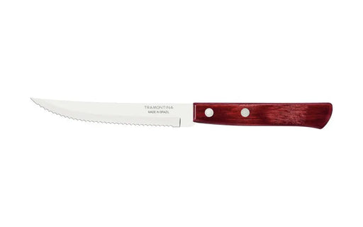 Tramontina Churrasco Steak Knife Serrated Narrow Blade Polywood Red 5, 12cm  Steak Knives