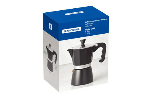 Tramontina Italian Espresso Coffee Maker Black 320ml, 6 Cup  Tea & Coffee