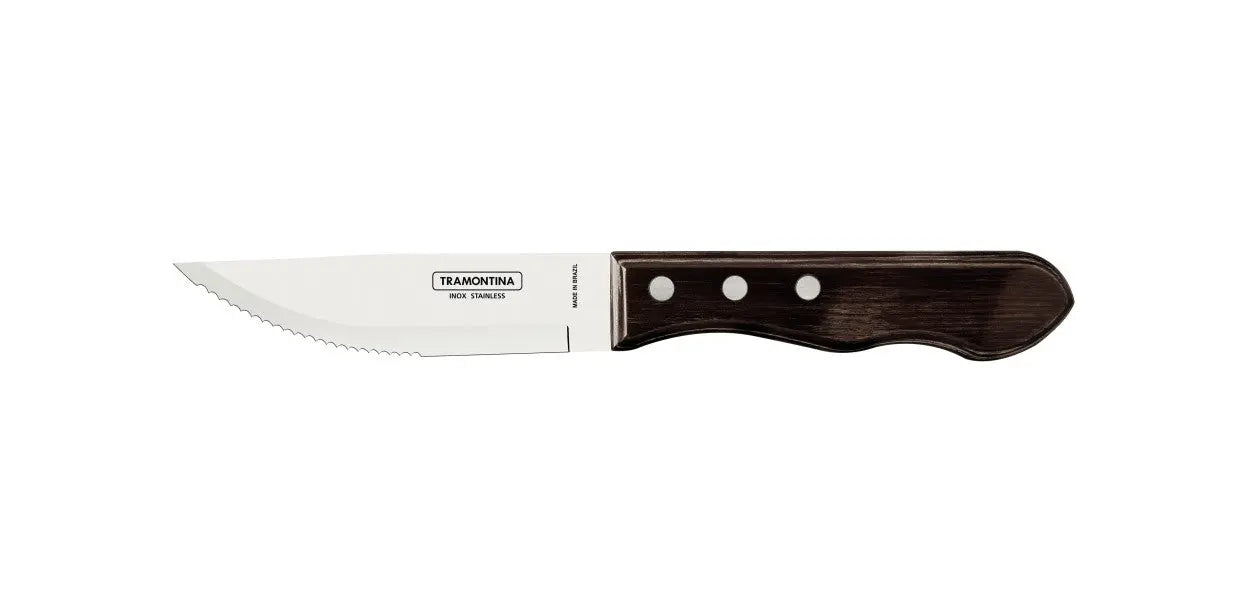 Tramontina Jumbo Steak Knife with Polywood Handle 5", 12cm - Brown  Steak Knives