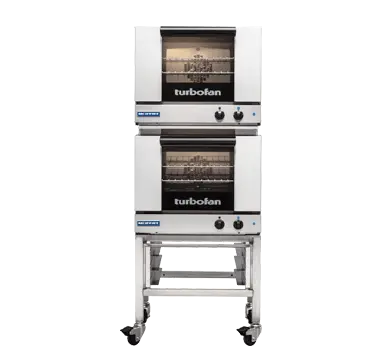 Turbofan E22M3/2C - Half Size Tray Manual Electric Convection Ovens Double Stacked With Castor Base Stand