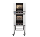 Turbofan E23D3/2C - Half Size Tray Digital Electric Convection Ovens Double Stacked on a Stainless Steel Base Stand