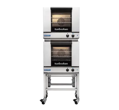 Turbofan E23M3/2C - Half Size Tray Manual Electric Convection Ovens Double Stacked With Castor Base Stand