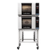 Turbofan E23T3/2C - Half Size Electric Convection Ovens Touch Screen Control Double Stacked on a Stainless Steel Base Stand
