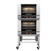 Turbofan E27D2/2C - Full Size Tray Digital Electric Convection Ovens Double Stacked on a Stainless Steel Base Stand