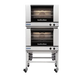 Turbofan E27M3/2C - Full Size Tray Manual Electric Convection Ovens Double Stacked With Castor Base Stand