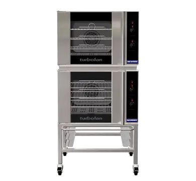 Turbofan E30M3/2 - Double Stacked - GN 1/1 Manual / Electric Convection Ovens Double Stacked on a Stainless Steel Base Stand