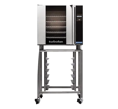 Turbofan E32T4/2 - 2 x E32T4 Full Size Tray Touch Screen Convection Ovens Double Stacked with adjustable base feet