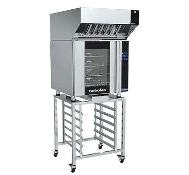 Turbofan E32T4 - Full Size Electric Convection Oven Touch Screen Control on a Stainless Steel Stand
