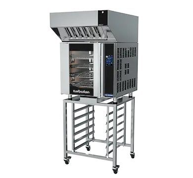 Turbofan E32T4 - Full Size Electric Convection Oven Touch Screen Control on a Stainless Steel Stand
