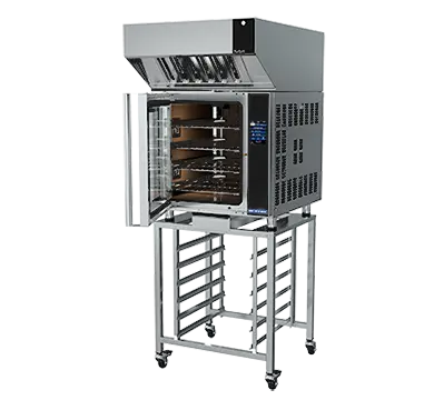 Turbofan E32T4 - Full Size Electric Convection Oven Touch Screen Control on a Stainless Steel Stand