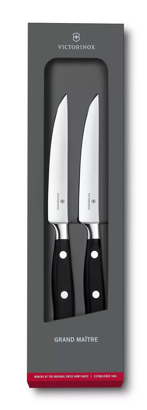 Victorinox Forged Steak Knife Set - 2 Piece Plain Edge - Gift Box  Steak Knives