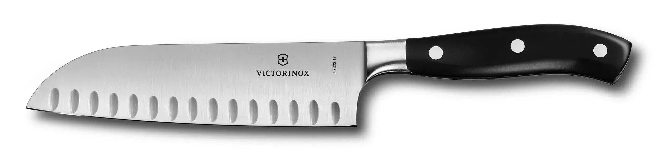 Victorinox Santoku Knife Fluted Edge - 3 Rivet Wood Handle - Gift Box  Santoku Knives