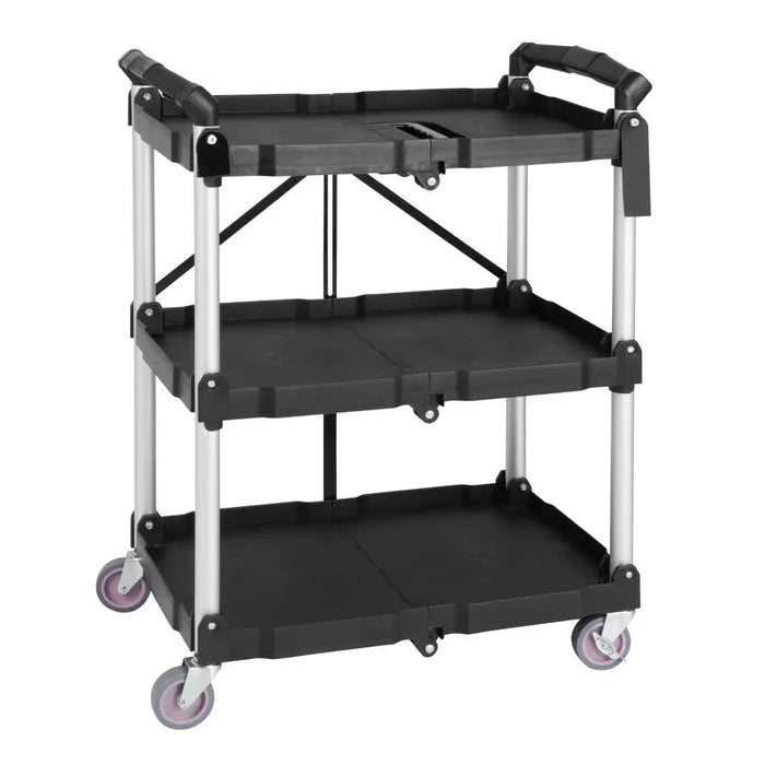Vogue 3-Tier Polypropylene Folding Trolley Small  Catering Trolleys