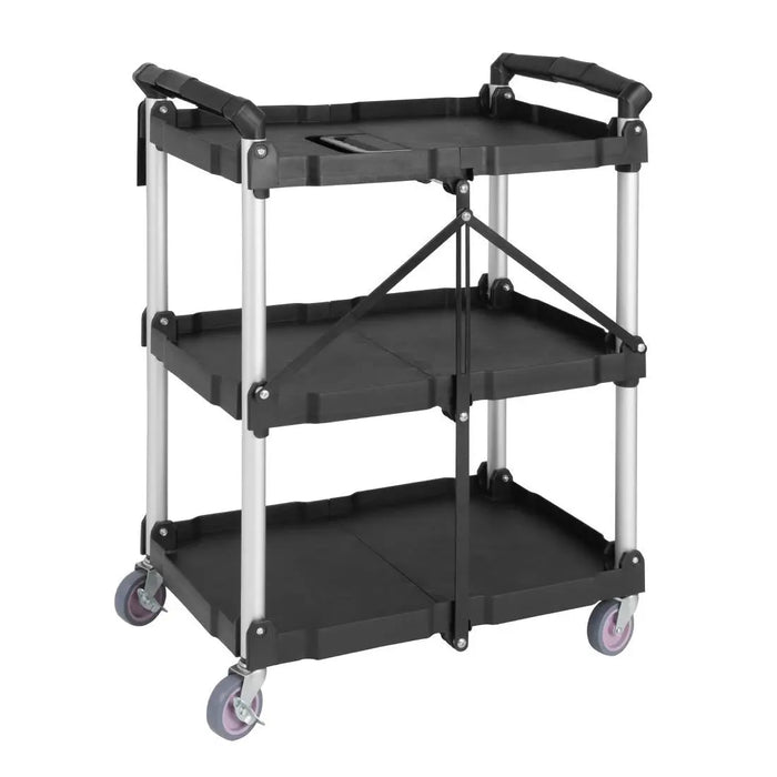 Vogue 3-Tier Polypropylene Folding Trolley Small  Catering Trolleys