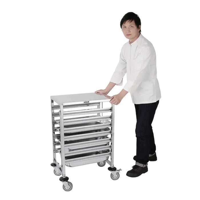 Vogue Gastronorm Racking Trolley 7 Level  Catering Trolleys