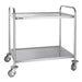Vogue Stainless Steel 2-Tier Clearing Trolley Large  Catering Trolleys
