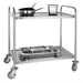 Vogue Stainless Steel 2-Tier Clearing Trolley Large  Catering Trolleys