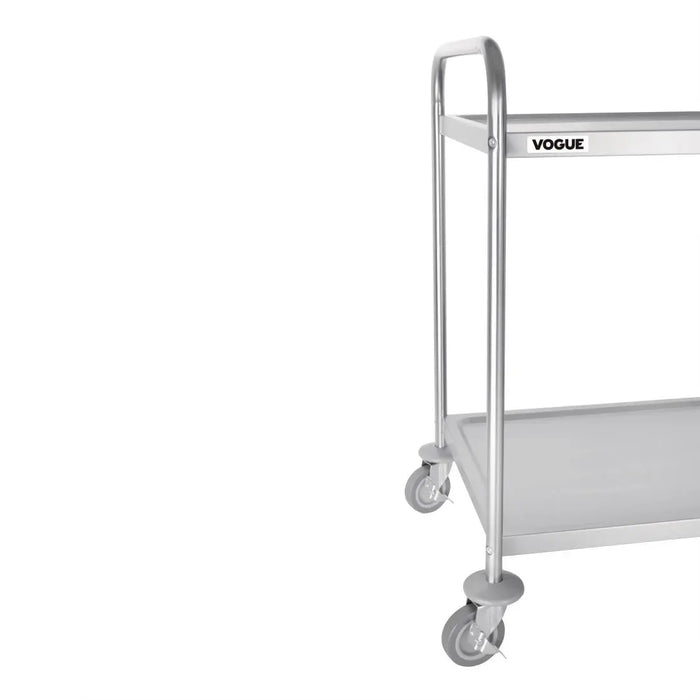 Vogue Stainless Steel 2-Tier Clearing Trolley Large  Catering Trolleys