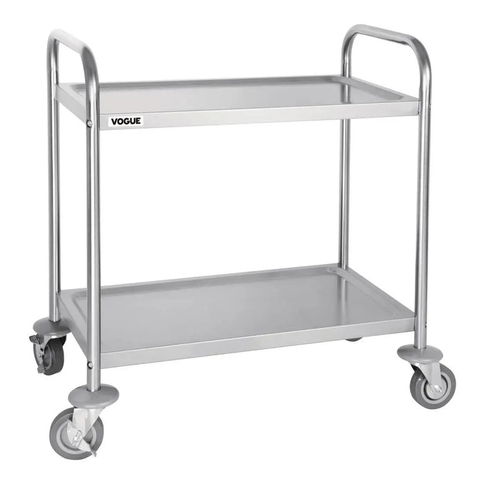 Vogue Stainless Steel 2-Tier Clearing Trolley Small  Catering Trolleys