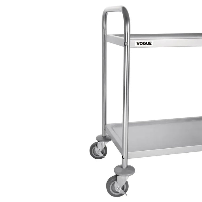 Vogue Stainless Steel 2-Tier Clearing Trolley Small  Catering Trolleys