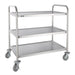 Vogue Stainless Steel 3-Tier Clearing Trolley Large  Catering Trolleys