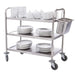 Vogue Stainless Steel 3-Tier Clearing Trolley Large  Catering Trolleys