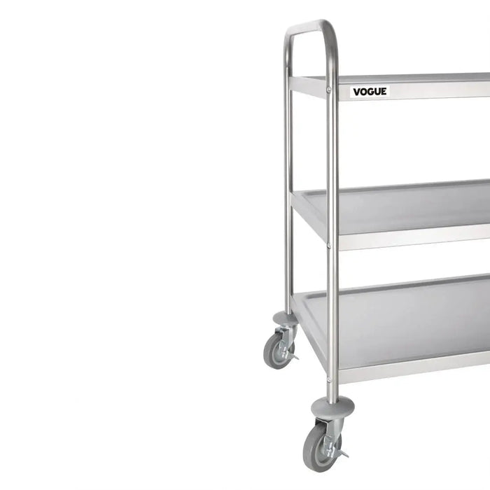 Vogue Stainless Steel 3-Tier Clearing Trolley Large  Catering Trolleys