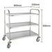 Vogue Stainless Steel 3-Tier Clearing Trolley Large  Catering Trolleys