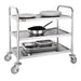 Vogue Stainless Steel 3-Tier Clearing Trolley Medium  Catering Trolleys