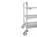 Vogue Stainless Steel 3-Tier Clearing Trolley Medium  Catering Trolleys