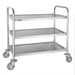 Vogue Stainless Steel 3-Tier Clearing Trolley – Medium  Catering Trolleys
