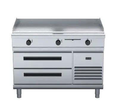 Waldorf 800 Series GPL8120E-RB - 1200mm Electric Griddle Low Back Version - Refrigerated Base