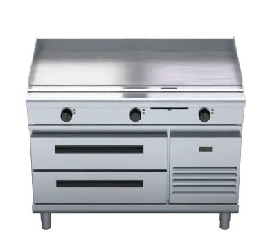 Waldorf 800 Series GPL8120E-RB - 1200mm Electric Griddle Low Back Version - Refrigerated Base