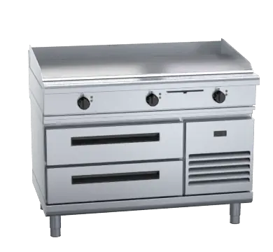 Waldorf 800 Series GPL8120E-RB - 1200mm Electric Griddle Low Back Version - Refrigerated Base