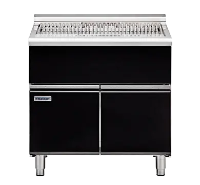 Waldorf Bold SFLB8900-CD - 900mm Solid Fuel Grill - Low Back Version - Cabinet Base with Doors